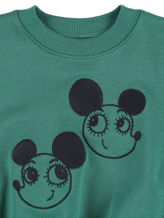 Mini Rodini: Embroidered organic cotton sweatshirt - Green - kids-boys_1 | Luisa Via Roma