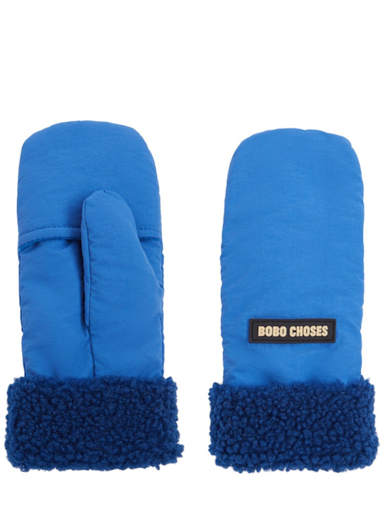 Bobo Choses: Bicolor nylon gloves - ブルー - kids-girls_0 | Luisa Via Roma