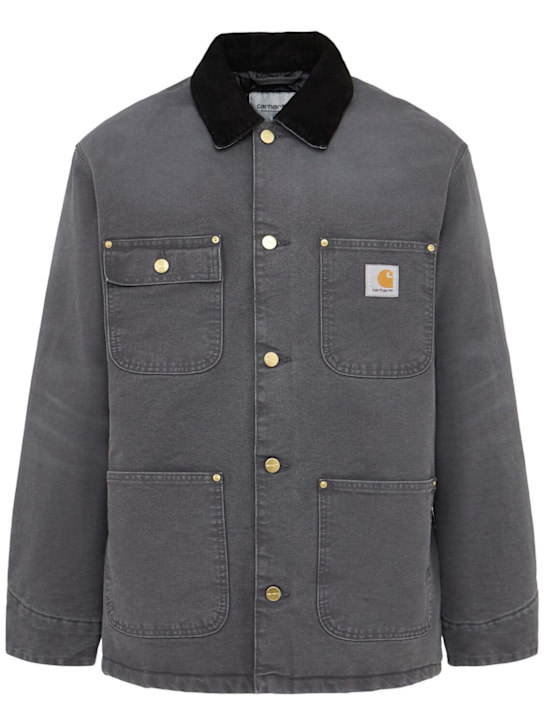 Carhartt WIP: OG Dearborn chore coat - Graphite / Blac - men_0 | Luisa Via Roma