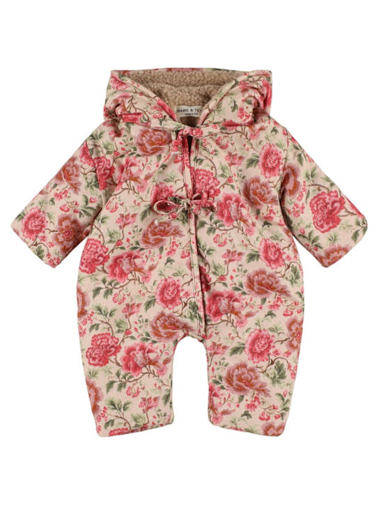 Babe & Tess: Hooded nylon puffer romper - kids-girls_0 | Luisa Via Roma