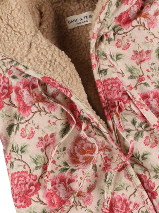 Babe & Tess: Hooded nylon puffer romper - kids-girls_1 | Luisa Via Roma