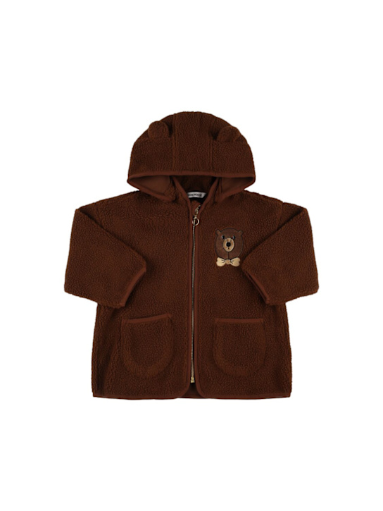 Mini Rodini: Teddy hooded jacket - Brown - kids-boys_0 | Luisa Via Roma