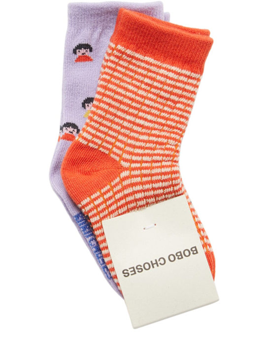 Bobo Choses: Pack of 2 short socks - マルチカラー - kids-girls_0 | Luisa Via Roma