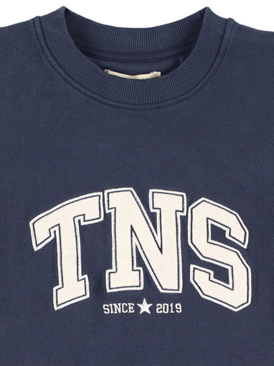 The New Society: Cotton sweatshirt w/logo - Blue - kids-boys_1 | Luisa Via Roma