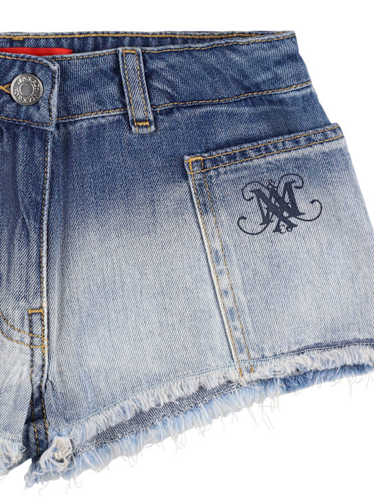 MAX&Co.: Shorts in denim di cotone stonewashed - Blu - kids-girls_1 | Luisa Via Roma