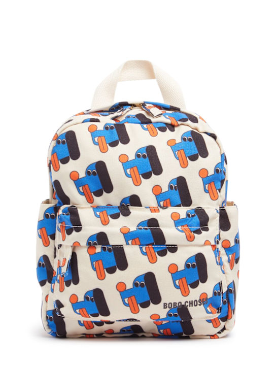 Bobo Choses: Rucksack aus Baumwolle mit Druck - Beige/Blau - kids-boys_0 | Luisa Via Roma