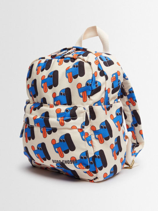 Bobo Choses: Rucksack aus Baumwolle mit Druck - Beige/Blau - kids-boys_1 | Luisa Via Roma