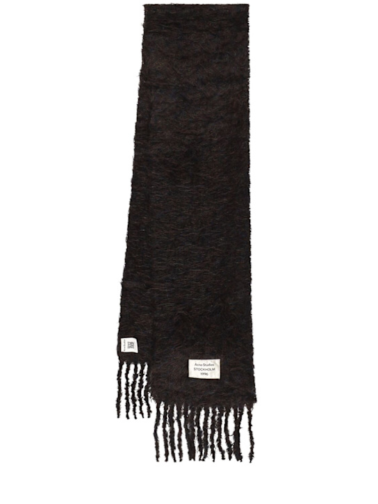 Acne Studios: Bufanda de mohair - Black Melange - women_0 | Luisa Via Roma