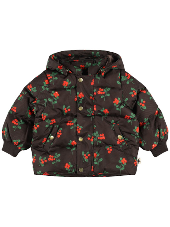 Mini Rodini: Printed poly puffer jacket - ブラック/マルチカラー - kids-girls_0 | Luisa Via Roma