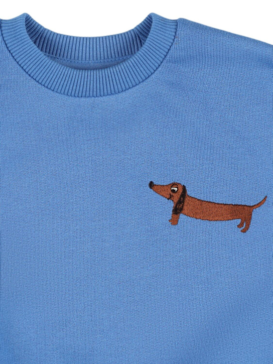 Mini Rodini: Dog organic cotton sweatshirt - Blue - kids-boys_1 | Luisa Via Roma