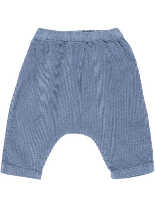 Babe & Tess: Cotton blend pants - Vintage Azur - kids-boys_0 | Luisa Via Roma
