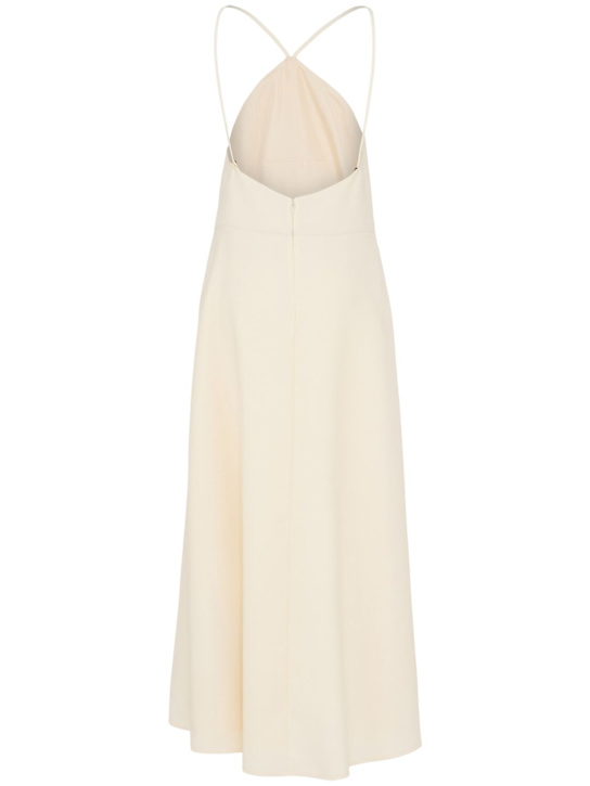 Jil Sander: Silk & wool halter neck long dress - Cream - women_1 | Luisa Via Roma