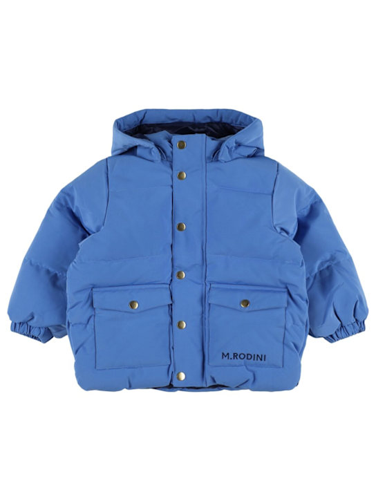 Mini Rodini: Hooded poly puffer jacket - ライトブルー - kids-boys_0 | Luisa Via Roma