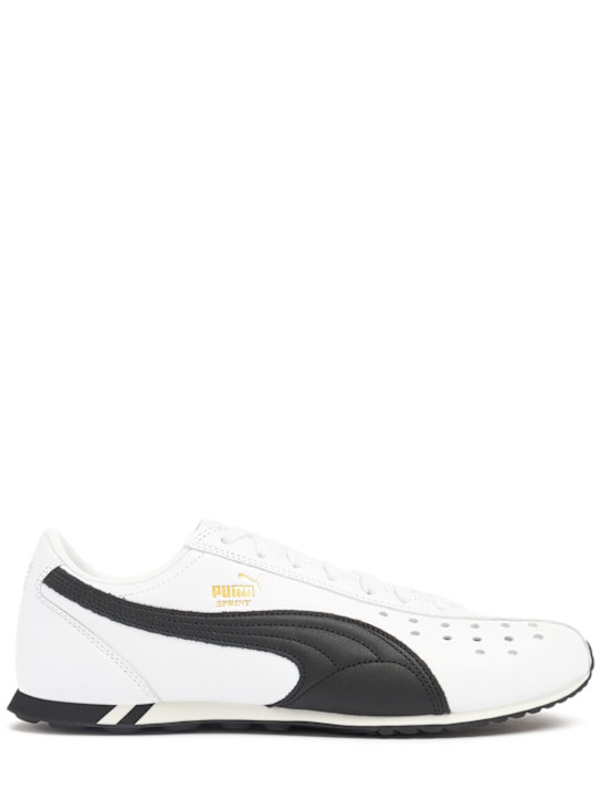 PUMA: Sprint leather sneakers - Puma White - men_0 | Luisa Via Roma