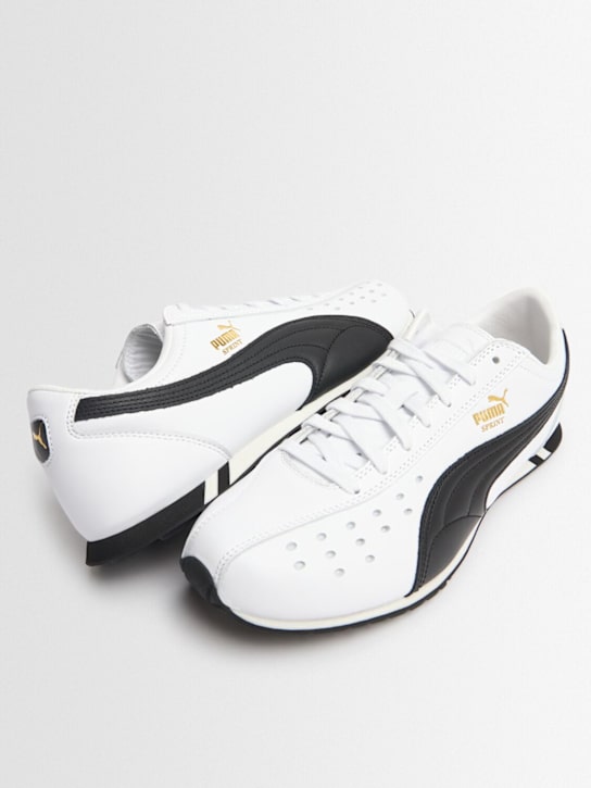 PUMA: Sprint leather sneakers - Puma White - men_1 | Luisa Via Roma