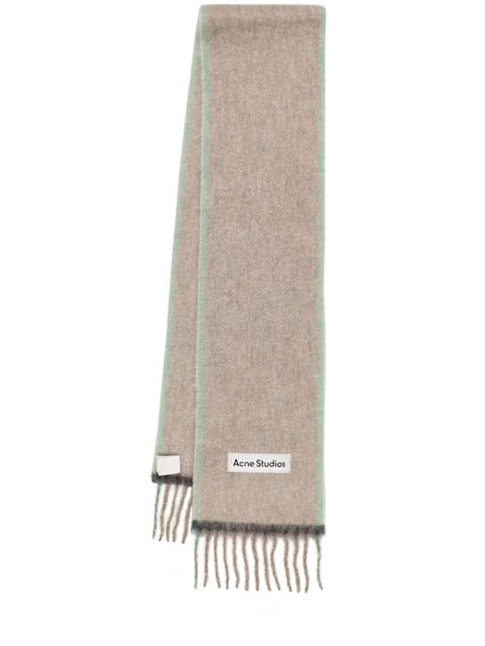 Acne Studios: Vally solid wool blend scarf - Beige/Grey - women_0 | Luisa Via Roma