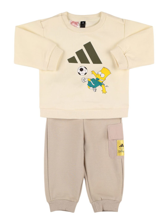 adidas Originals: Cotton blend sweatshirt & sweatpants - イエロー/ベージュ - kids-boys_0 | Luisa Via Roma