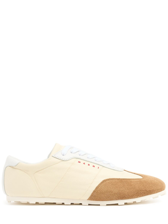 Marni: Nylon sneakers - Offwhite/Desert - women_0 | Luisa Via Roma