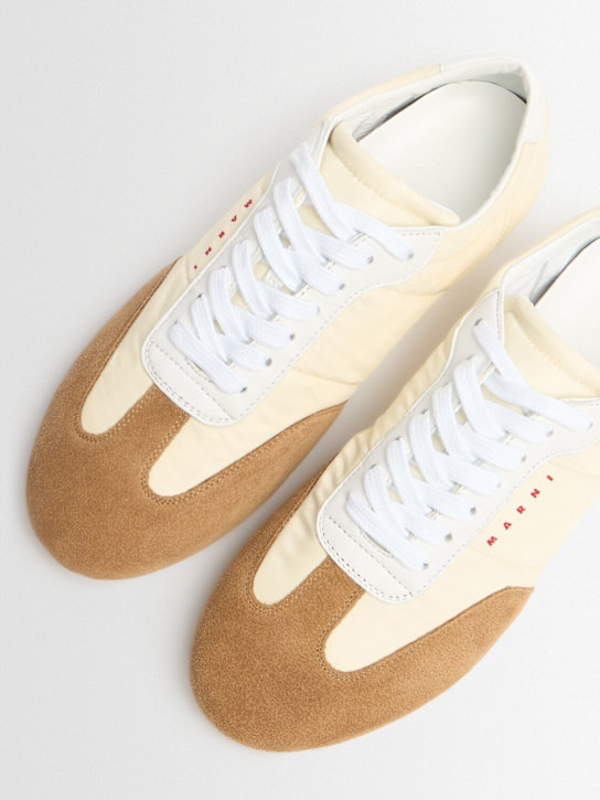 Marni: Nylon sneakers - Offwhite/Desert - women_1 | Luisa Via Roma