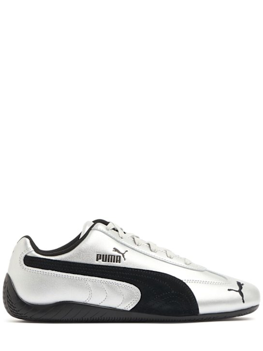 PUMA: Speedcat metallic sneakers - Puma Silver - women_0 | Luisa Via Roma
