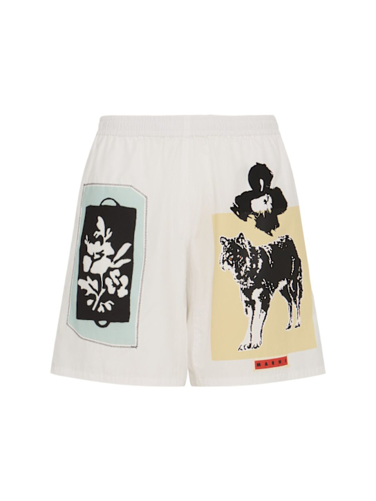 Marni: Poplin Bermuda pants - Beige - men_0 | Luisa Via Roma