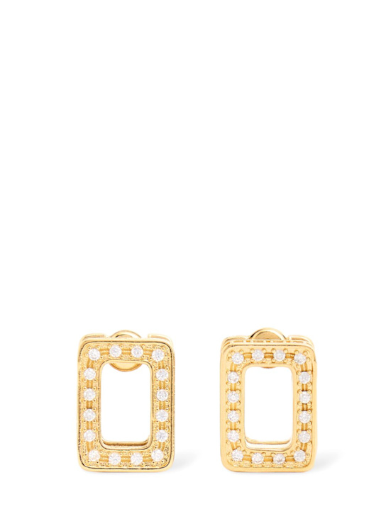 Marni: Metal zircon earrings - Gold - women_0 | Luisa Via Roma