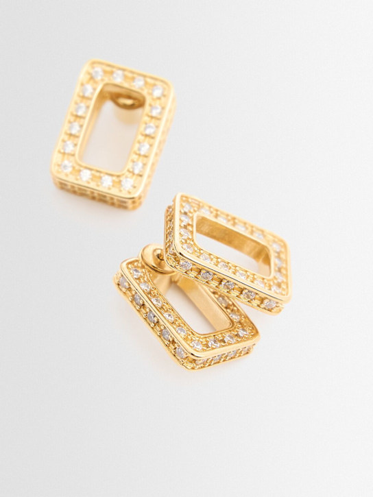 Marni: Metal zircon earrings - Gold - women_1 | Luisa Via Roma