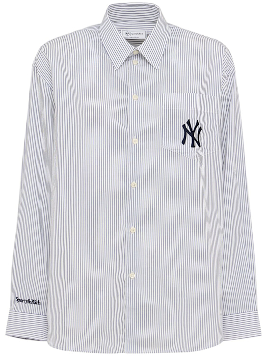 Sporty & Rich: Yankees Serif oversized cotton shirt - women_0 | Luisa Via Roma