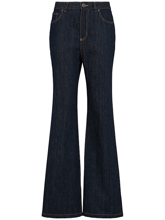 McQueen: Cotton denim jeans - Dark Blue Wash - women_0 | Luisa Via Roma