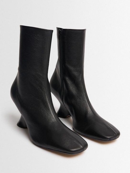 Dries Van Noten: 65mm Heeled leather ankle boots - Black - women_1 | Luisa Via Roma