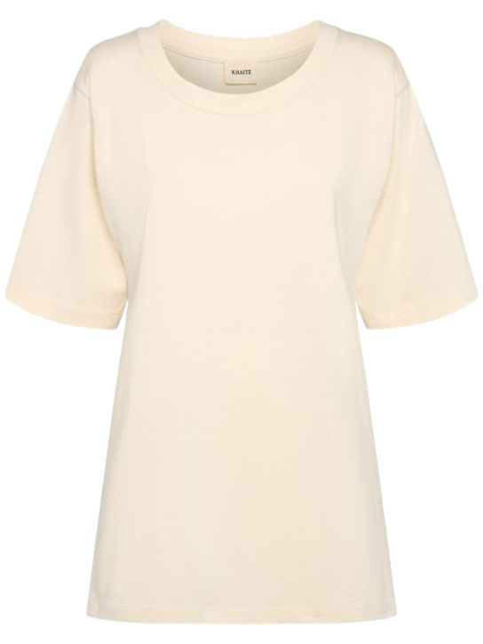 Khaite: Allen silk top - Creme - women_0 | Luisa Via Roma