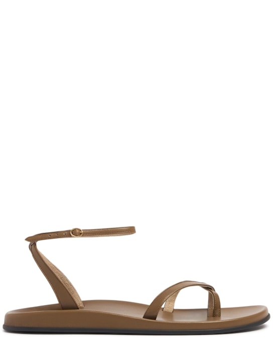 The Row: Hugh ankle strap flat sandals - Mud - women_0 | Luisa Via Roma
