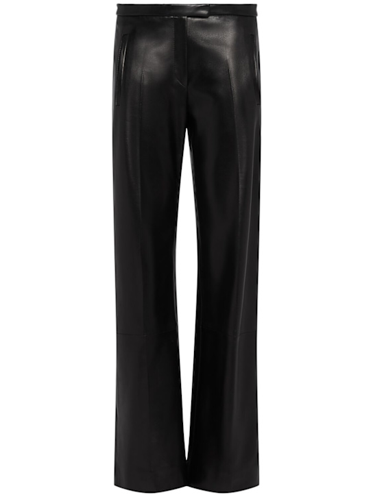 Khaite: Miles straight leg leather pants - ブラック - women_0 | Luisa Via Roma
