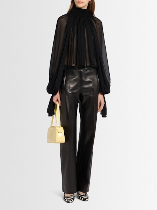 Khaite: Durer ruffled silk shirt - ブラック - women_1 | Luisa Via Roma