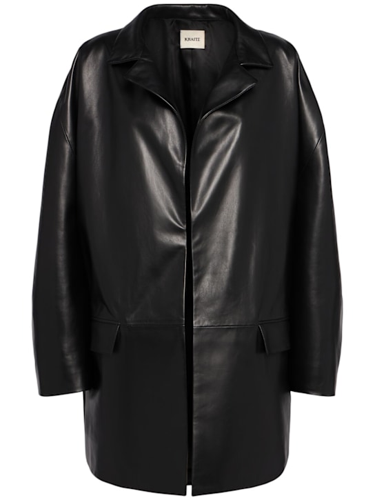 Khaite: Mura leather long coat - women_0 | Luisa Via Roma