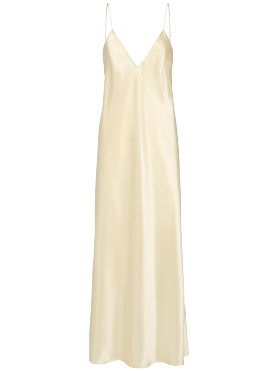 Khaite: Robe longue en acétate mélangé Taja - Jaune Pâle - women_0 | Luisa Via Roma