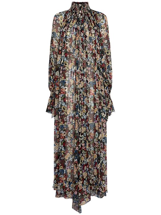 Khaite: Vestido largo seda - Negro/Multi - women_0 | Luisa Via Roma