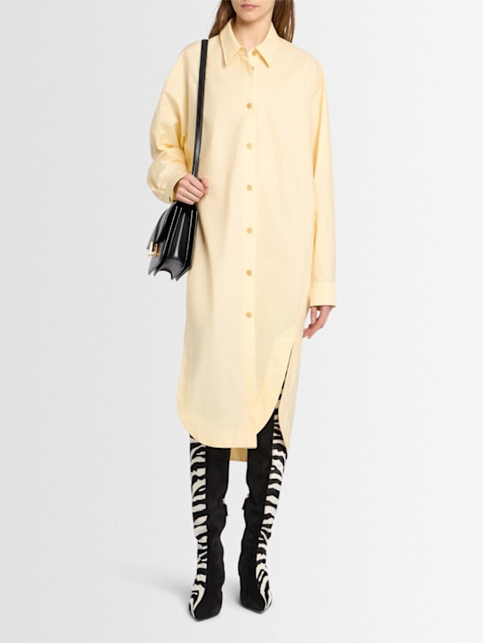 Khaite: Gloria cotton shirt dress - Blassgelb - women_1 | Luisa Via Roma