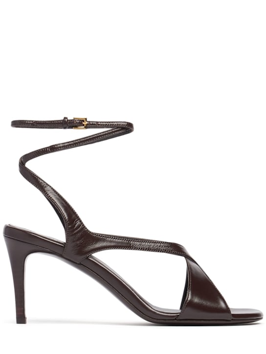 Khaite: 75mm Liria leather ankle strap sandals - women_0 | Luisa Via Roma