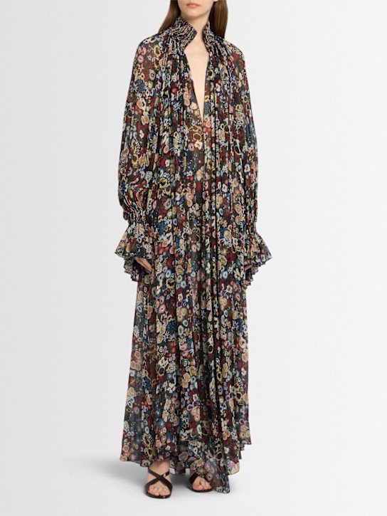 Khaite: Vestido largo seda - Negro/Multi - women_1 | Luisa Via Roma