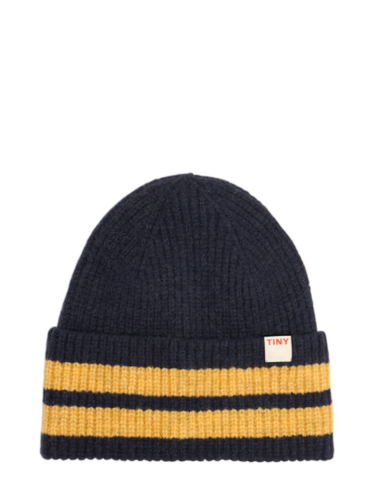 Tiny Cottons: Cappello beanie in maglia di misto acrilico - Navy - kids-girls_0 | Luisa Via Roma
