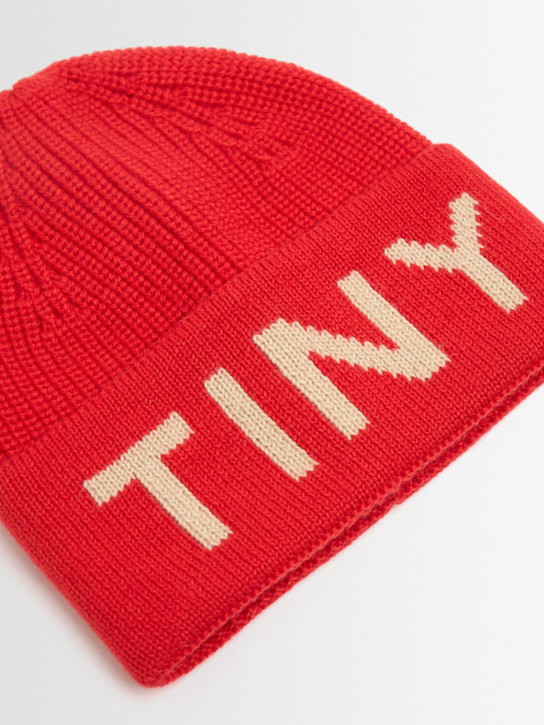 Tiny Cottons: Cappello beanie in maglia di misto lana - Arancione - kids-boys_1 | Luisa Via Roma