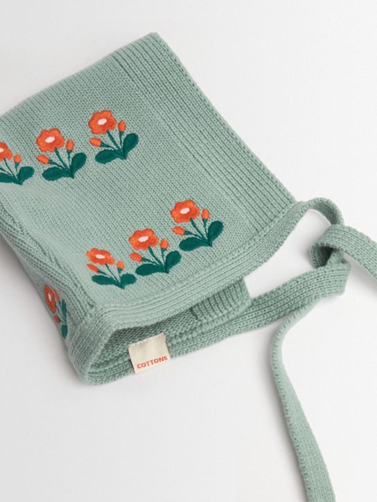 Tiny Cottons: Cappello in cotone e lana - Verde Chiaro - kids-girls_1 | Luisa Via Roma