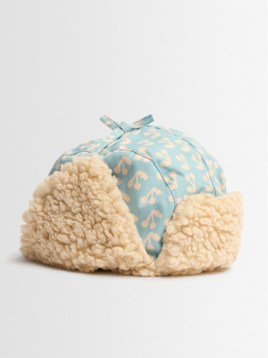 Tiny Cottons: Cappello in nylon e teddy con stampa - Verde Chiaro - kids-girls_1 | Luisa Via Roma
