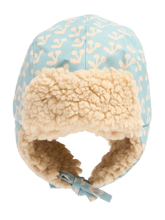 Tiny Cottons: Cappello in nylon e teddy con stampa - Verde Chiaro - kids-girls_0 | Luisa Via Roma