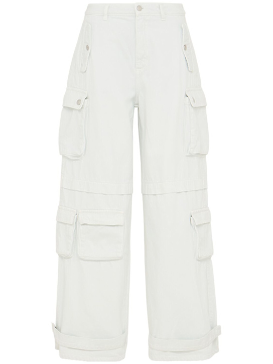 Icon Denim: Rosalia denim cargo pants - Azul/Plata - women_0 | Luisa Via Roma