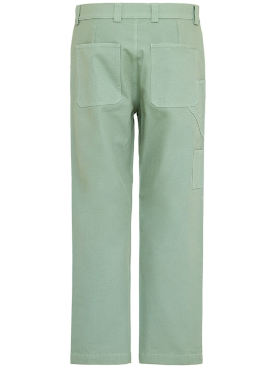 GRIFONI: 棉质帆布裤子 - 绿色 - men_1 | Luisa Via Roma