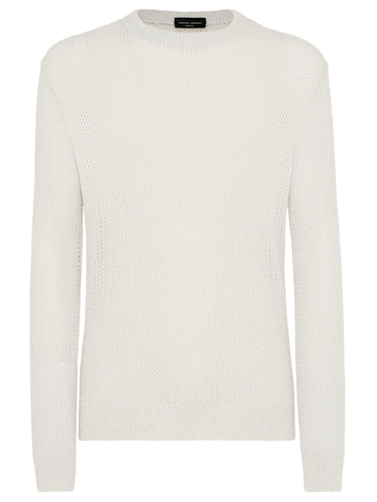 ROBERTO COLLINA: 棉质针织毛衣 - 灰色 - men_0 | Luisa Via Roma