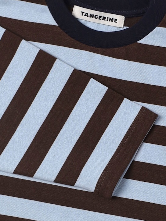 TANGERINE: Printed cotton t-shirt - Blue/Brown - kids-boys_1 | Luisa Via Roma