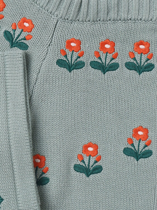 Tiny Cottons: Pantaloni in maglia di lana e cotone - Verde Chiaro - kids-girls_1 | Luisa Via Roma